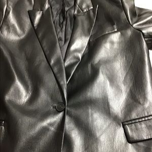 Zara black leather blazer size xxl